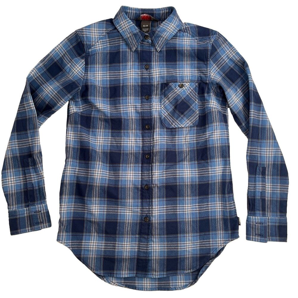 Outdoor Research Womens XS Kulshan Flannel Tunic Button Up Plaid Shirt Pockets